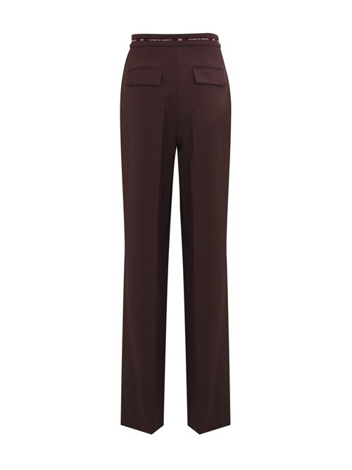 Pantaloni palazzo in crepe leggero con nastro logo Merlot Elisabetta Franchi | PA10356E2EA4